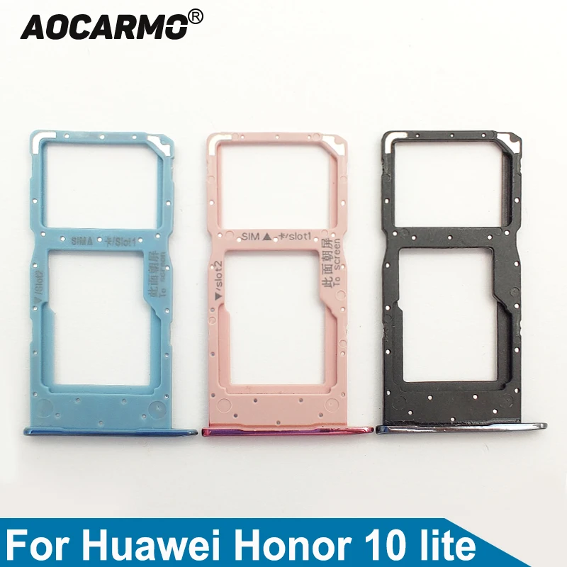 

Aocarmo SD MicroSD Holder Nano Sim Card Tray Slot For Huawei p smart (2019) / Honor 10 lite POT-LX3 POT-LX1 POT-LX2J