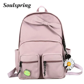 

High Quality School Backpack for Girls 2020 New Female Laptop Backpack Simple School Multi-pocket Backpacks Bags for Teenage