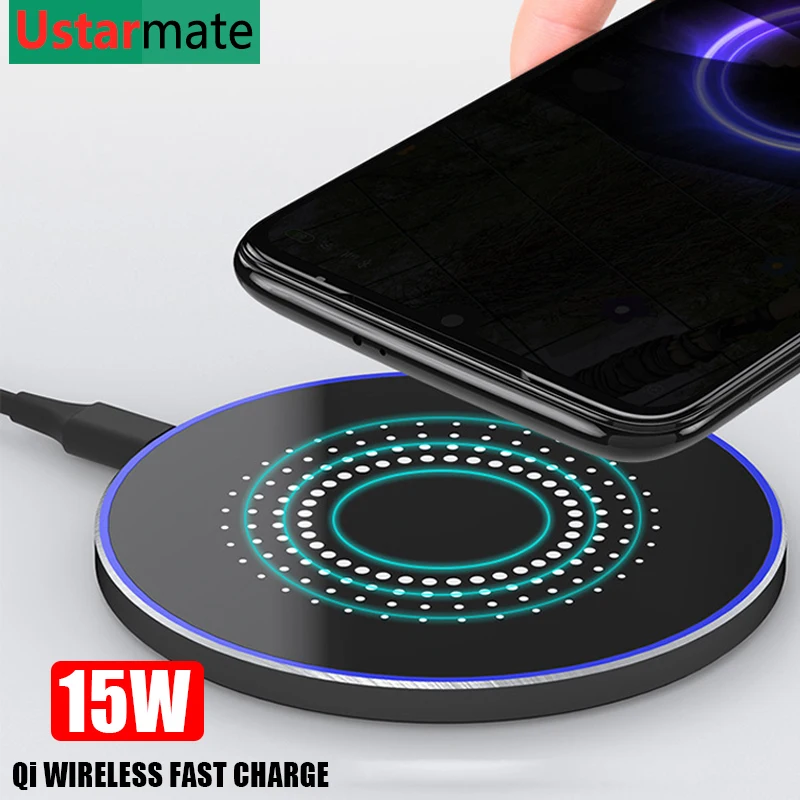 Беспроводное зарядное устройство Qi 15 Вт для Samsung Note 10 S9 S8 iPhone Xs 11 Huawei Mate 20