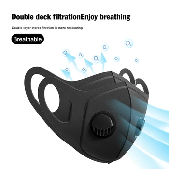 

Anti-Pollution Dust-proof Masks Anti-fog Respirator Masks Polyurethane Double Laminated Face Shield Cycling Training Masks