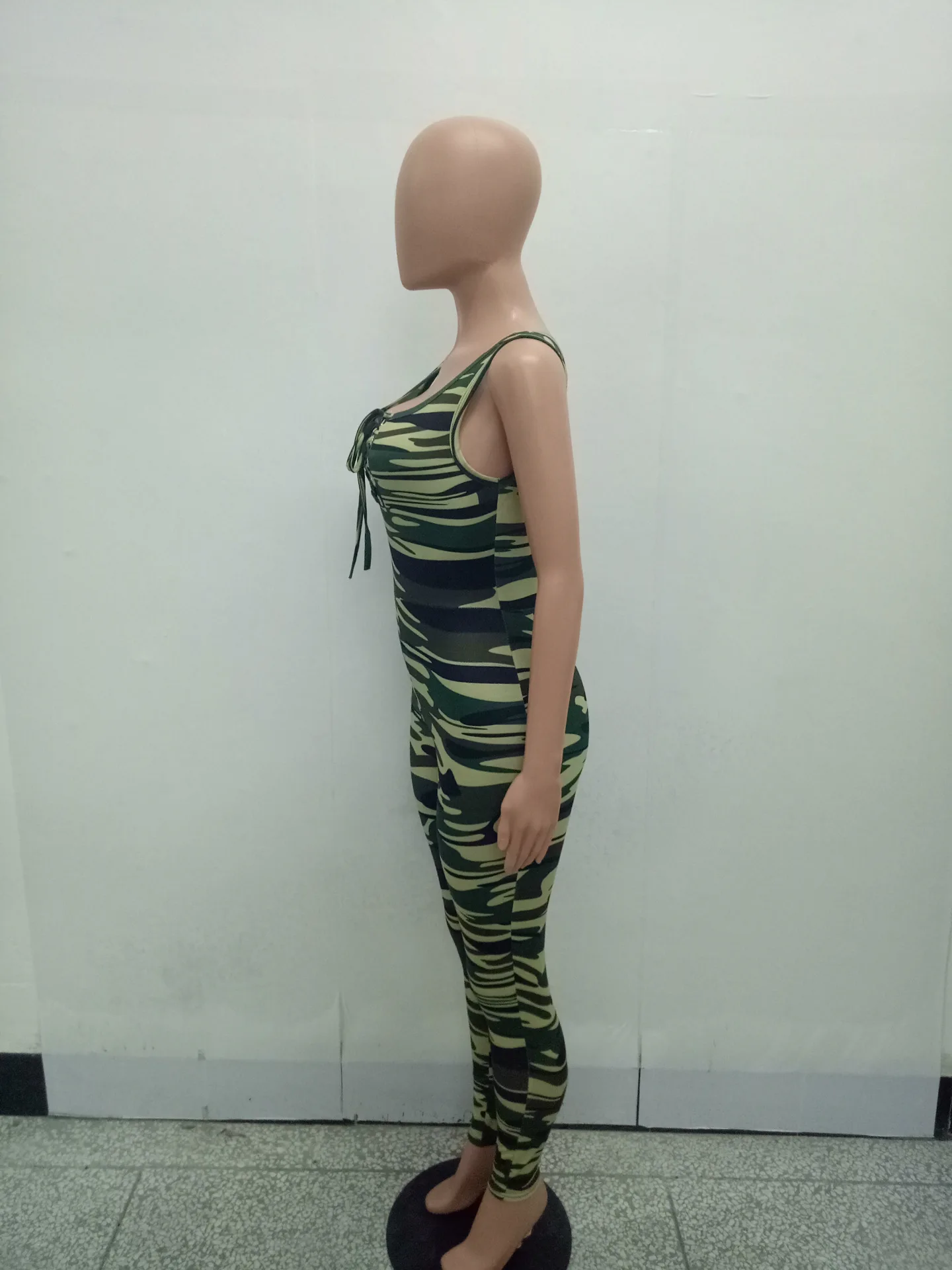 J7417k AliExpress поставка товаров в Европу и Америку сексуальный облегающий камуфляжный комбинезон без рукавов
