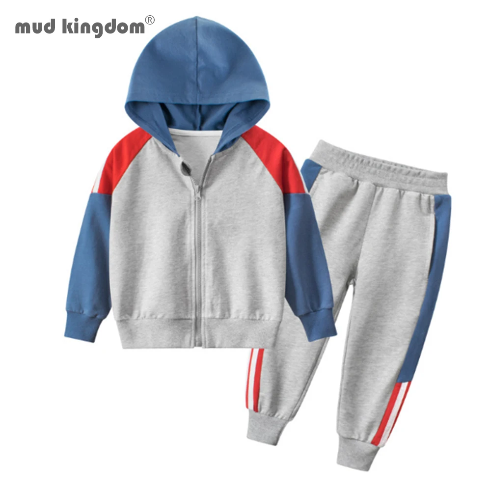 

Mudkingdom Boys Outfits Baby Clothes Zip Up Hoodie Sweatpants Set Casual Sports Suit Children Kid Suits