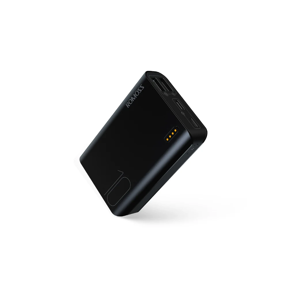 Black Romoss Sense4 мини внешний аккумулятор 10000 мАч Быстрая Зарядка Внешний аккумулятор 10000 мАч портативное Внешнее зарядное устройство для iPhone Xiaomi huawei - Цвет: Black