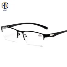 HERVI дизайн удобные очки для чтения для мужчин и женщин металлическая полуоправа черные синие очки для чтения+ 1,0 до+ 4,0