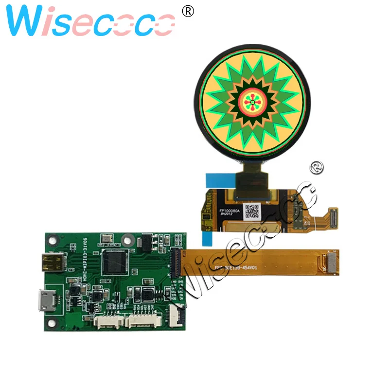 Exibição Redonda Oled 1.39 Polegada 454×454 Círculo Circular Tela 24 Pinos Mipi Controller Board