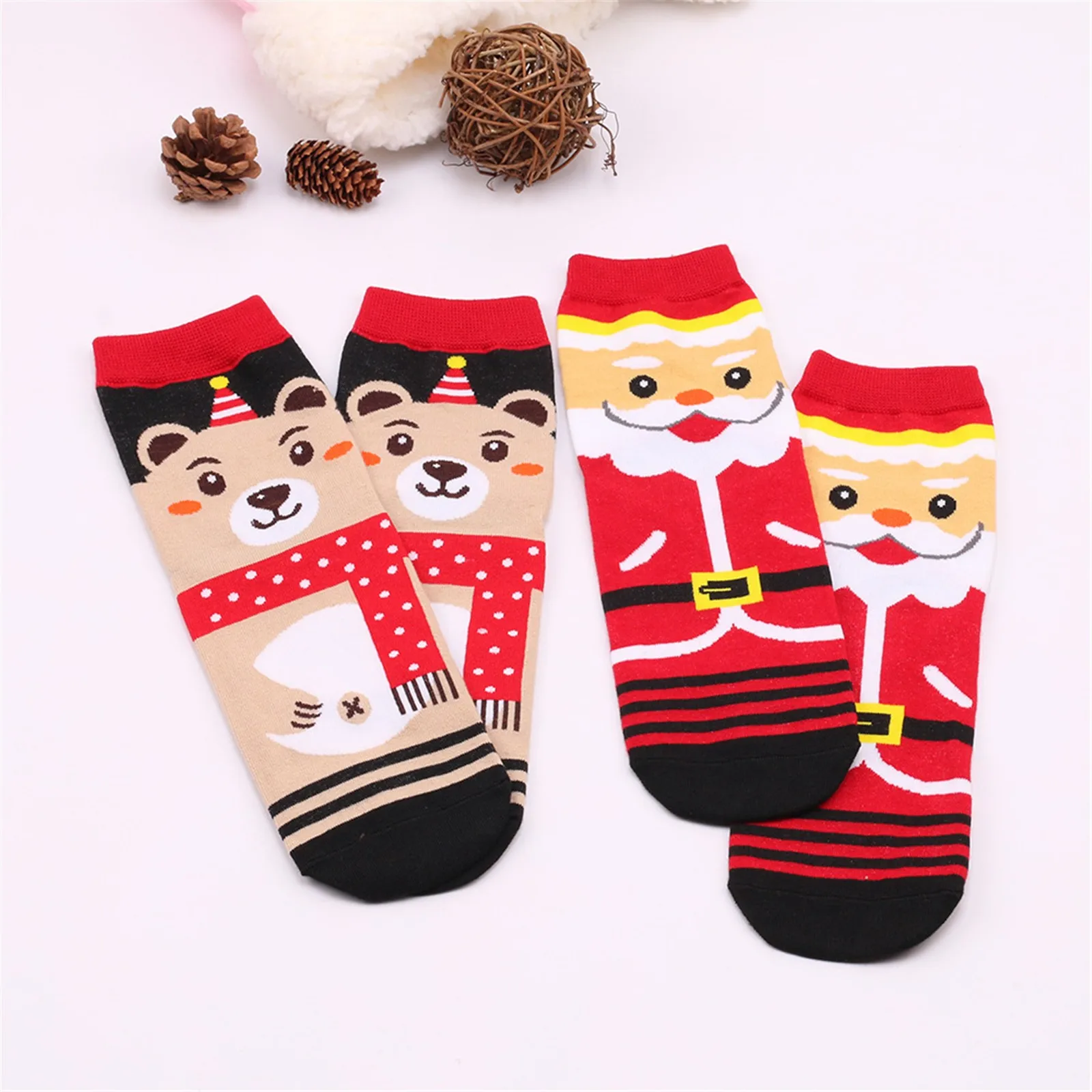 New Funny Socks Women's Winter Christmas Cute Plush Ear Cartoon Animal Print Super Soft Warm Cotton Female Ankle | Женская одежда