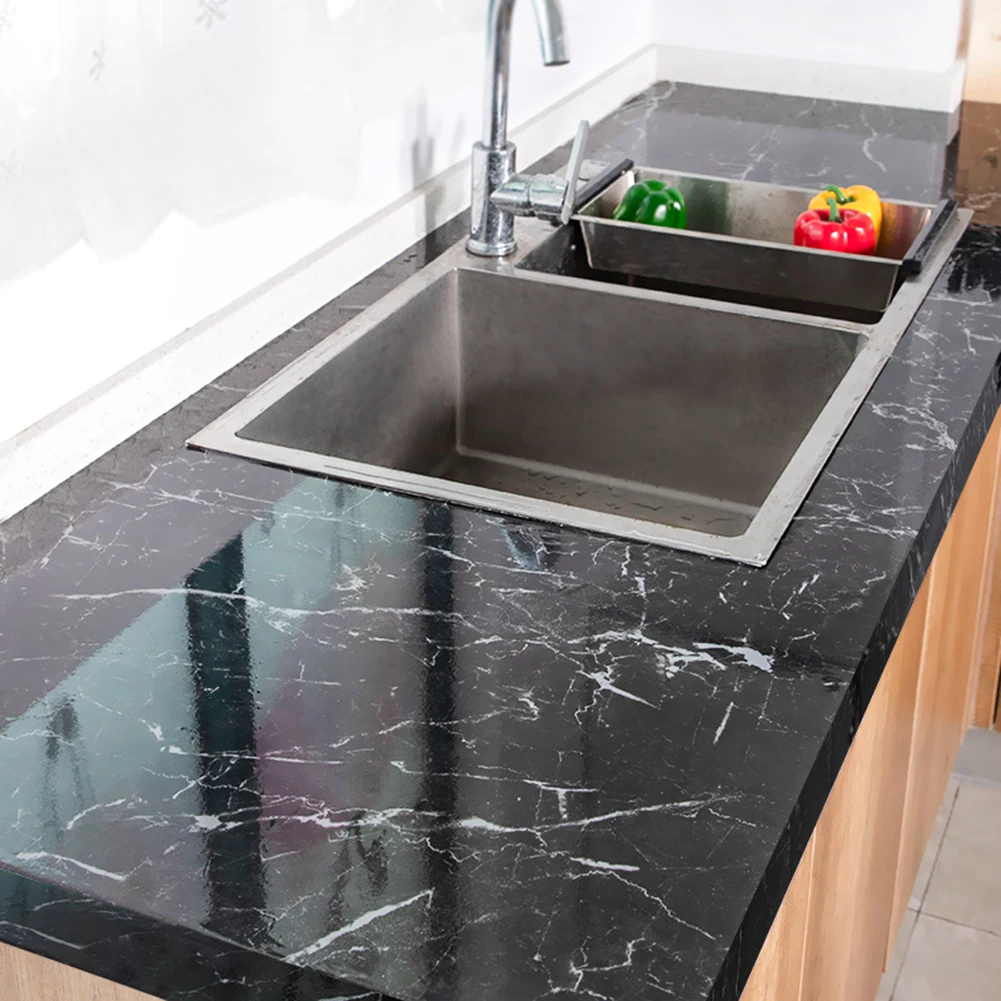 1M/2m Marble Waterproof Countertop Wall Stickers Vinyl Self Adhesive Wallpapers Decorative Film Kitchen Cabinets Contact Paper