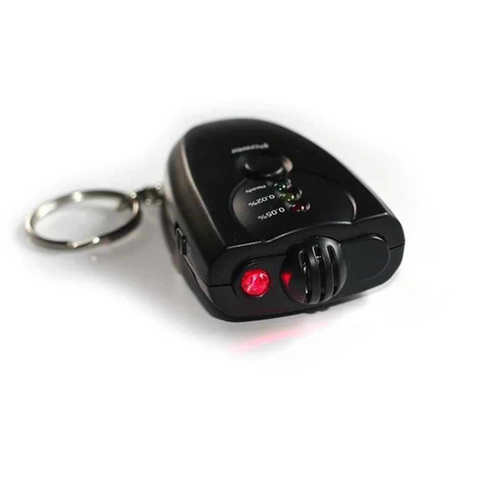 Mini Professional Alcohol Meter Analyzer Key Chain Portable Red Light LED Flashlight Alcohol Breath Tester Breathalyzer