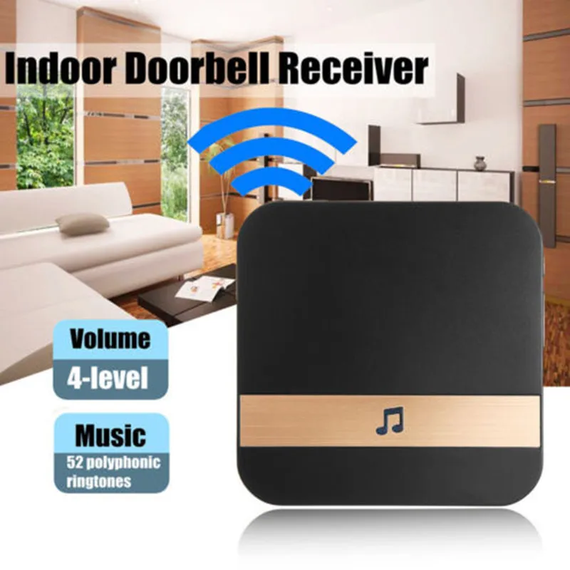

Plug-In Chime 433.0MHz Black Office House Wifi Doorbell Market Visual Doorbell Chime Wifi Doorbell Chime Waterproof Voice Tips