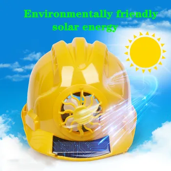

Solar Power Fan Helmet Outdoor Working Safety Hard Hat Construction Workplace ABS material Protective Cap Powered by Solar Panel