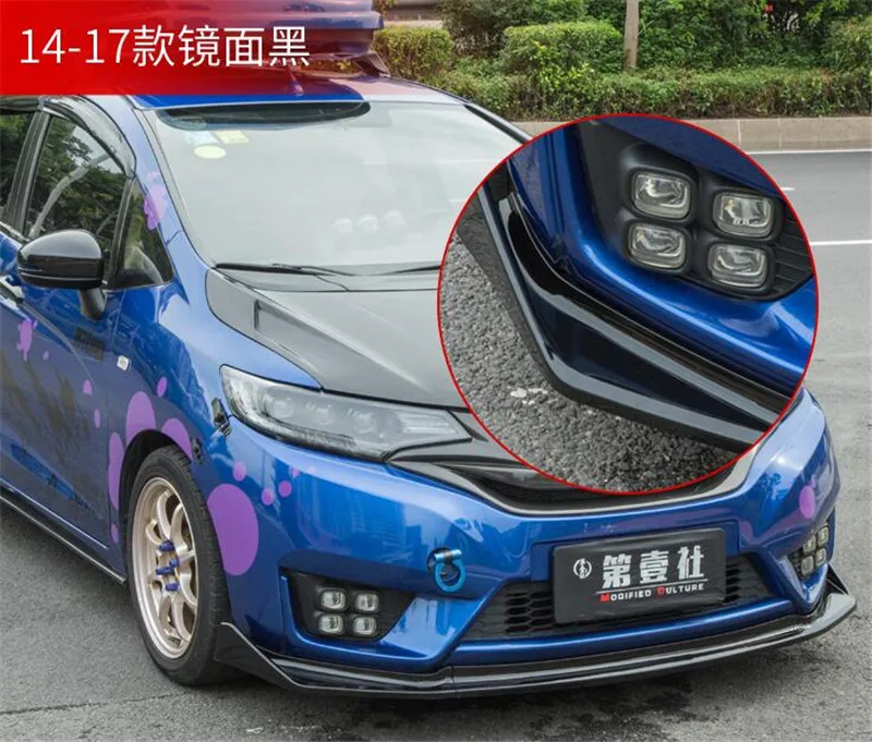 CEYUSOT для Honda Fit Jazz автомобильный передний бампер для губ комплект диффузор дефлектор спойлер сплиттер для губ Джаз спойлер