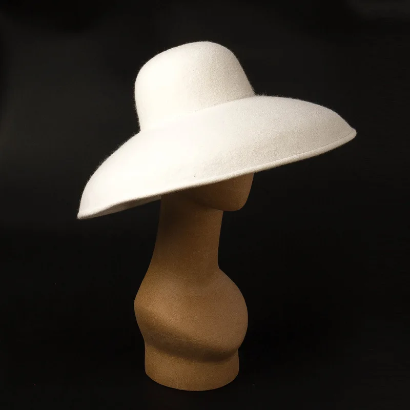 Cappello Fedora In Lana Donna - Tesa Larga, Pieghevole - Colore Tinta Unita, Protezione UV - Taglia Unica 56-58 Cm