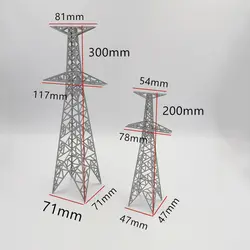 NFSTRIKE 20X4,7X4,7 см/30X7,1X7,1 см DIY Песочная настольная башня Модель Высокое напряжение передачи башня украшения-серебристо-серый