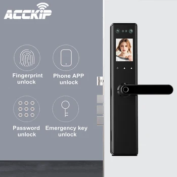 

ACCKIP Smart Biometric Fingerprint Lock Digital Password Card Key cerradura inteligente Door Lock Face/Palm print Recognition