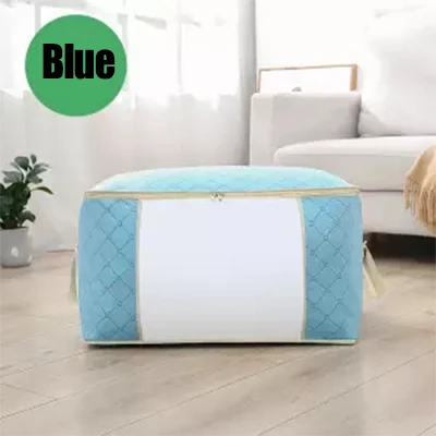 Waterproof Thick Quilt Storage Bag Large Capacity Clothing Storage Box Moving Luggage Packing Bag - Цвет: Horizontal  blue