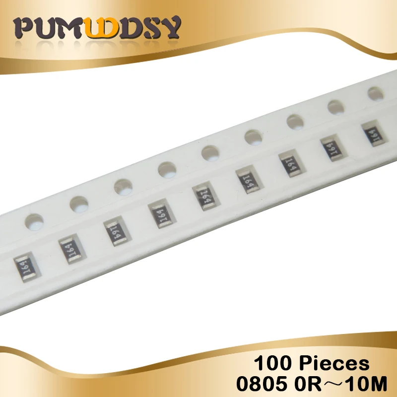 100 шт. 0805 SMD 1/4 Вт Резистор проволочного чипа 0R ~ 10 м 0 10R 100R 220R 330R 470R 1 K 4,7 K 10 K, 47 (Европа) K 100 K 0 10 100 330 470 Ом