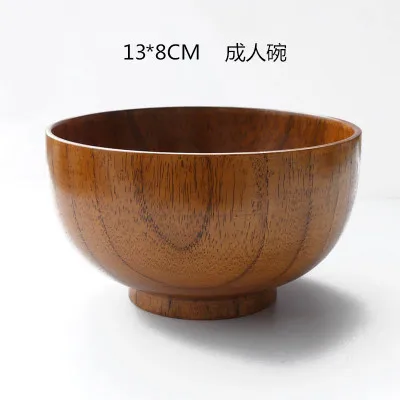 13X8CM Японский стиль jujube деревянная чаша Бытовая Большая деревянная чаша набор детей есть десерт чаша вся супер большая посуда - Цвет: 13X8CM