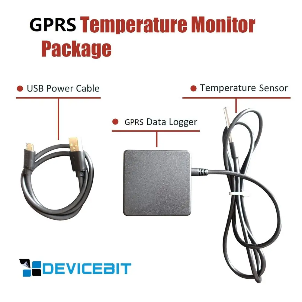GPRS GSM Temperature Sensor, Data logger, Permanent Cloud and Mobile App service