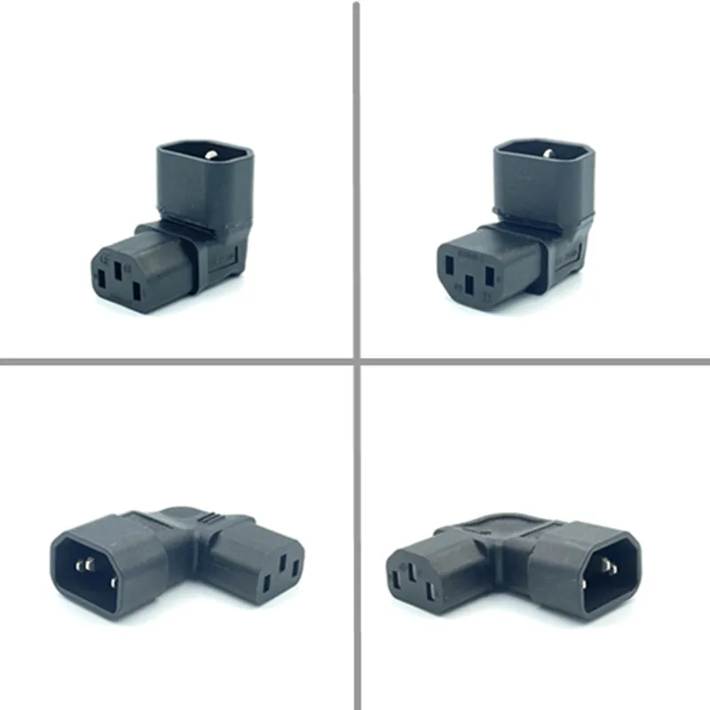 C14 C13 AC Adapter Left Right Angle Socket IEC 320 3pin Male Female Extension 90 Degree Down Up Angle AC Plug Converter