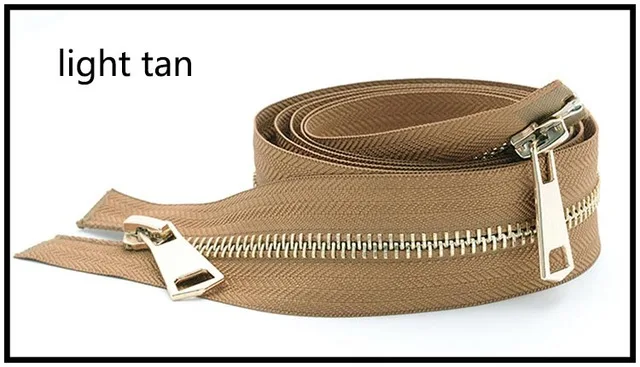A3-11 light tan Meetee, 120 см, 5#, двойной ползунок, металлическая молния, сделай сам, пуховик, пальто, открытый конец, длинная молния для шитья, одежда, аксессуары для портного ремесла - Цвет: A3-11 light tan