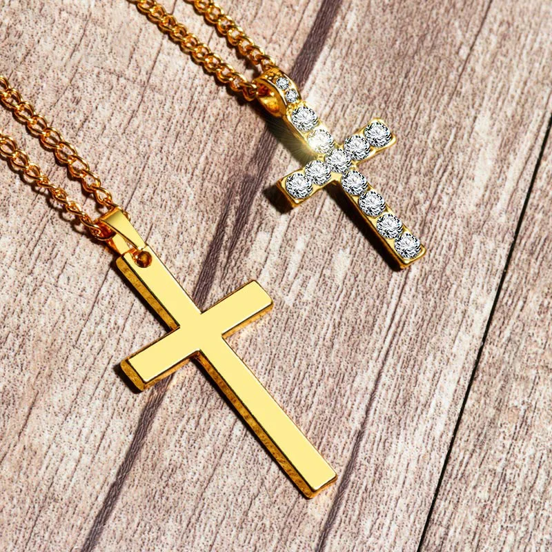 Винтажный хрустальный крест ожерелье для женщин штат мужчин tJesus кулон ожерелье Мода для мужчин и женщин Вечеринка юбилей ювелирные изделия