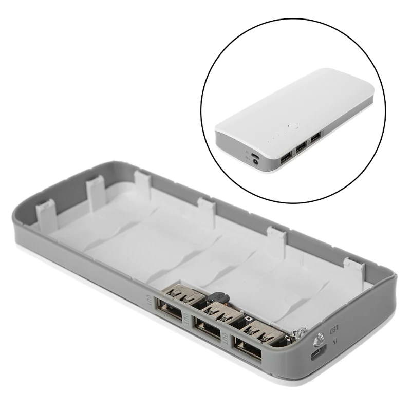 

5V 2.1A 3 USB Power Bank Charger Step Up Boost Module + 18650 Li-ion Shell Kit