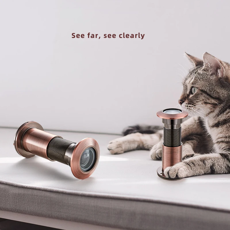 Poop Hole Door Viewer 14 16 22 28 32mm Matte HD Lens with Cover Metal Cat Eye Security for Home Door View Peephole