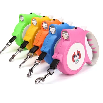 

5M Retractable Dog Leash Automatic Flexible Dog Puppy Cat Traction Rope Belt Dog Leash with LED Detachable Flashlight For Dogs