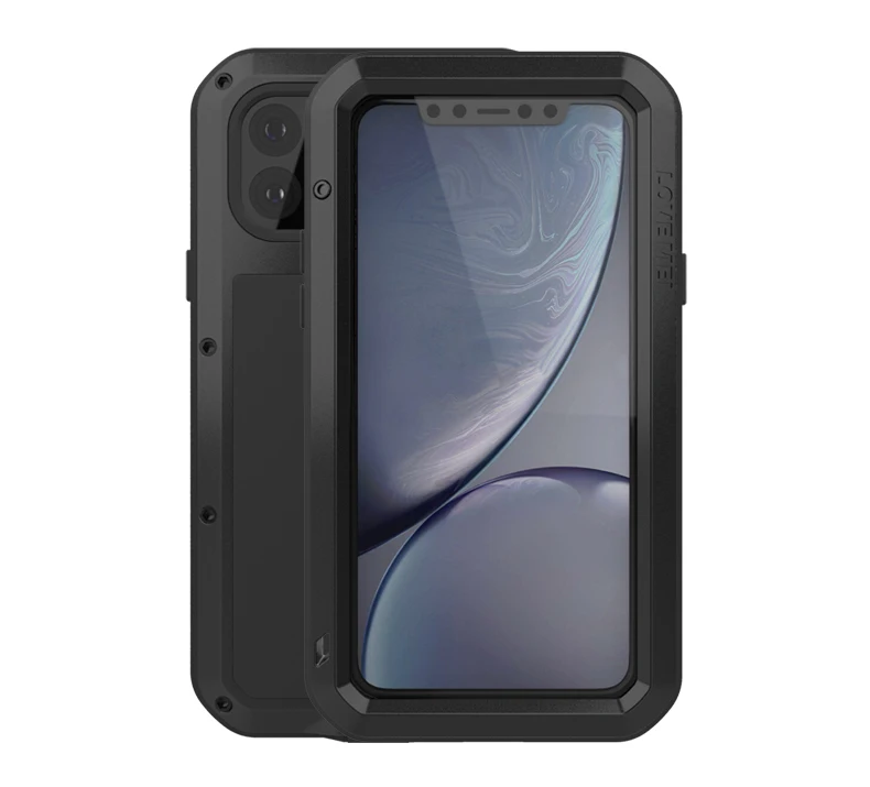Black LOVE MEI для iPhone 11 Pro Открытый спортивный чехол для телефона металлический панцири водонепроницаемый пылезащитный противоударный прочный полный защитный чехол - Цвет: Black