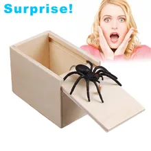 Забавная пугающая коробка паук скрытый в чехол шалость-деревянная пугающая коробка Шуточный трюк играть игрушки персонализированный подарок дурак ваш друг паук игрушка