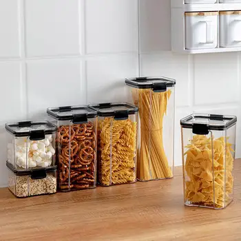 

Food Storage Container with Lids Kitchen Storage Vegetable Fruit Fresh Box Multigrain Storage Tank Transparent Sealed Cans
