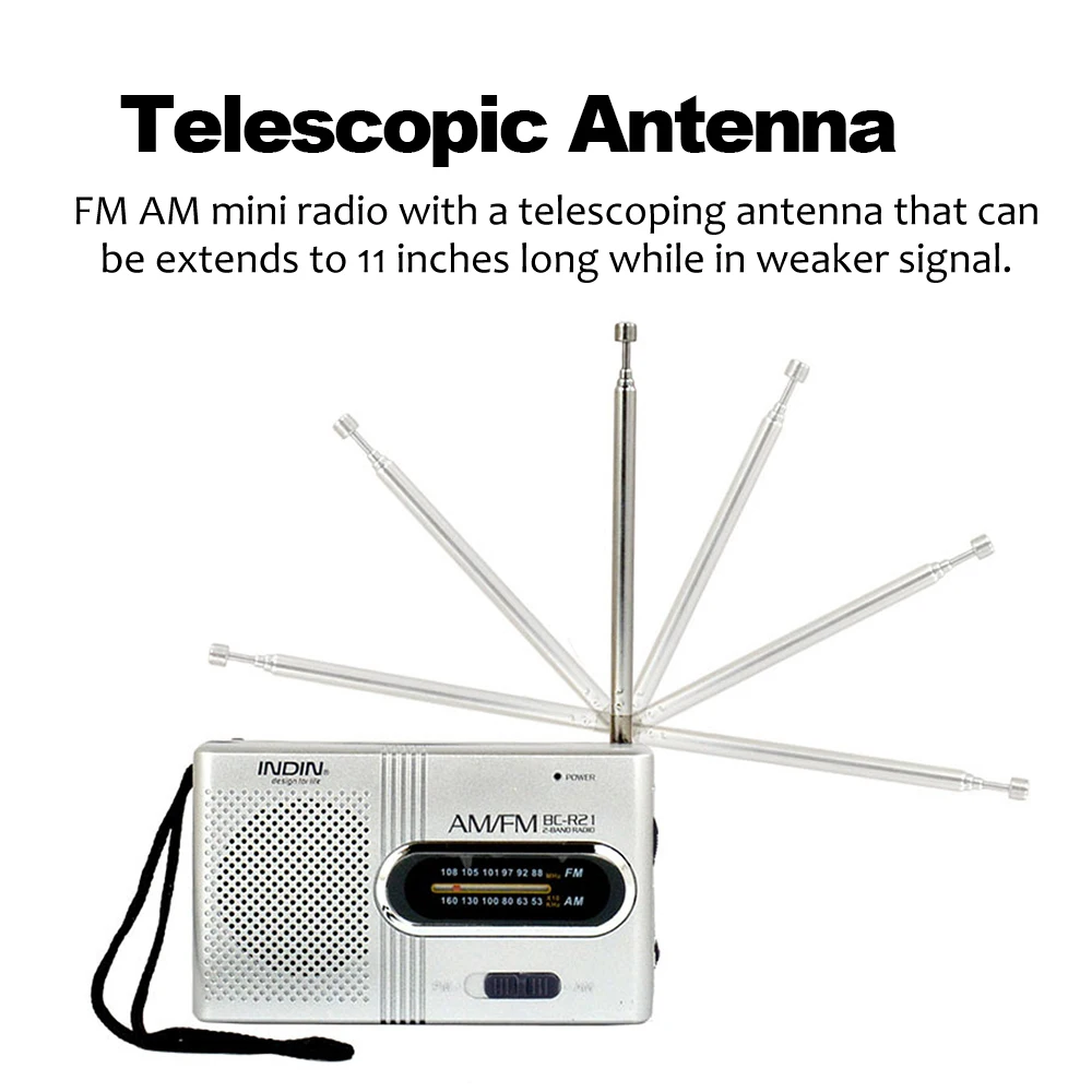 BC-R21 портативное минирадио AM FM радио Регулируемая телескопическая антенна карманные радио Встроенные колонки 3,5 мм разъем для наушников