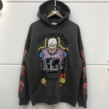 

19FW Thick XXXTentacion HOLD THE GATE Kanye West Hoodie Hooded Men Women Streetwear Thick Washed Do Old Pullover