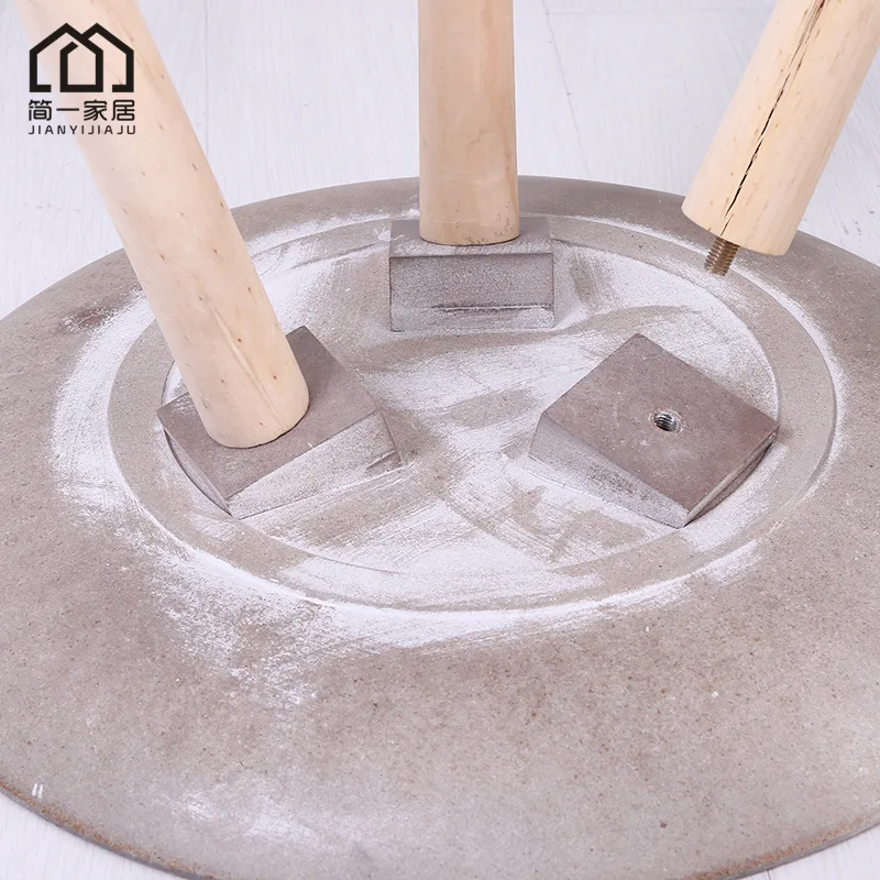 Nordic round solid wood coffee table retro sofa small coffee table side table creative home small table flower pot stand