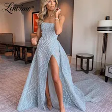 Длинное блестящее платье без бретелек для выпускного вечера на заказ, арабское вечернее платье с разрезом, вечерние платья Abendkleider