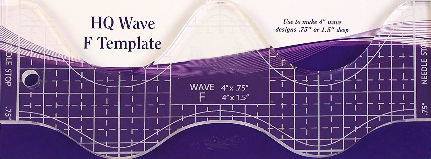 DIY стеганая линейка волна F линейка прозрачное использование для изготовления 4' волнистых конструкций для внутренней швейной машины с низким хвостовиком# HG00613