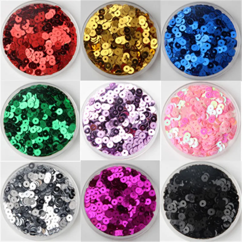 Sequins for Crafts 3mm 4mm 5mm 6mm Flat Round PVC Loose Paillette for Wedding Decoration Garment Dress Shoe Caps DIY