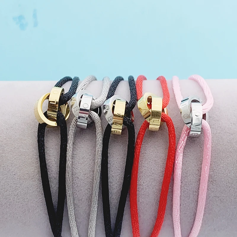 Diy Stainless Steel Adjust Rope Two Color Metal Love Letter Engrave Bracelet For Women Man Unisex Valentine Day Whosale Fashion | Украшения