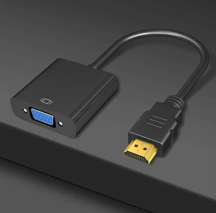 Сделанный на заказ конверсионный короткий кабель HDMI в VGA с аудио кабелем компьютерная коробка подключен ТВ проектор дисплей HD адаптер