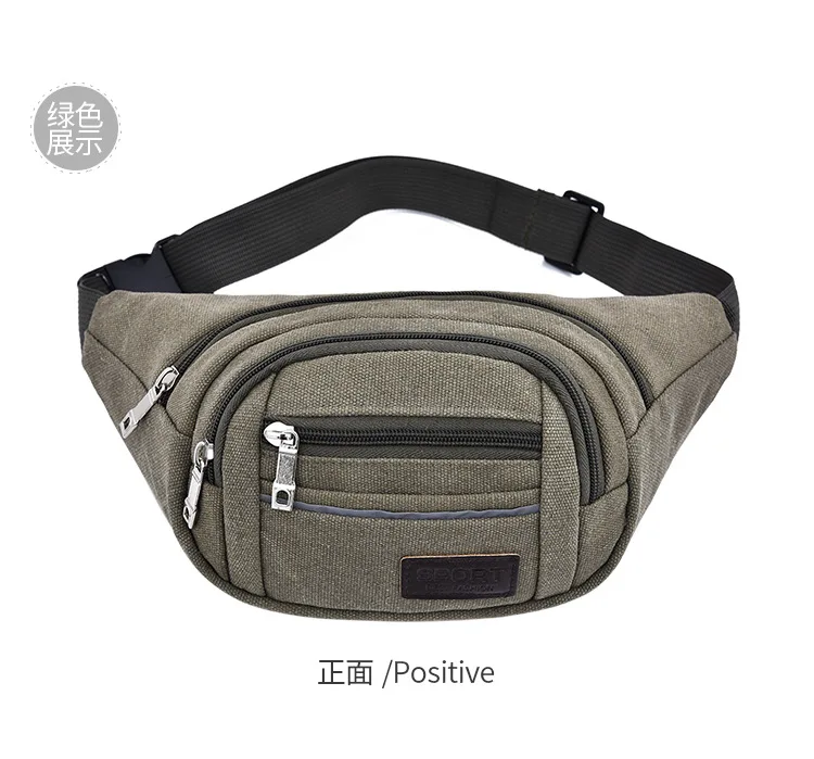 Canvas Fashion Large Capacity Men Wallet Multi-functional Wearable Bag Sports Casual Shoulder Bag Women's Mobile Phone Bag