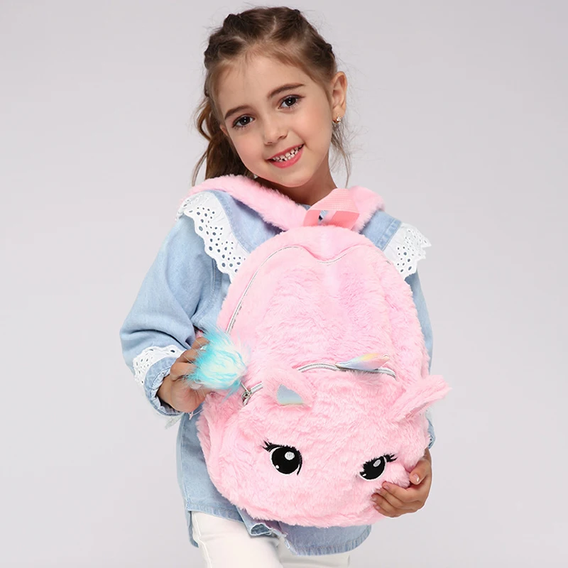 

Cute Cartoon Unicorn Kids School Bags for Girls Soft Pink Bags Children Schoolbag Kindergarten Baby Travel Snacks Backpack Toys