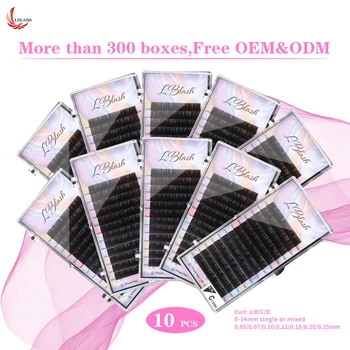 

10CASE Eyelashes Extension Silk Fiber Individual False Eyelash Extensions Classic Natural Lash Extension Supply Russian Lashes