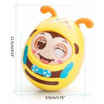 

Safety Adorable Blinking Eye Tumbler Doll Baby Teether Toy for 6-12 Month Infant QX2D