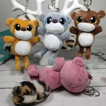 

Lovely Watery Eyes Hamster Plush Stuffed Doll Keychain Ring Key Holder Bag Decor Kids Educational Toys for Children Gift