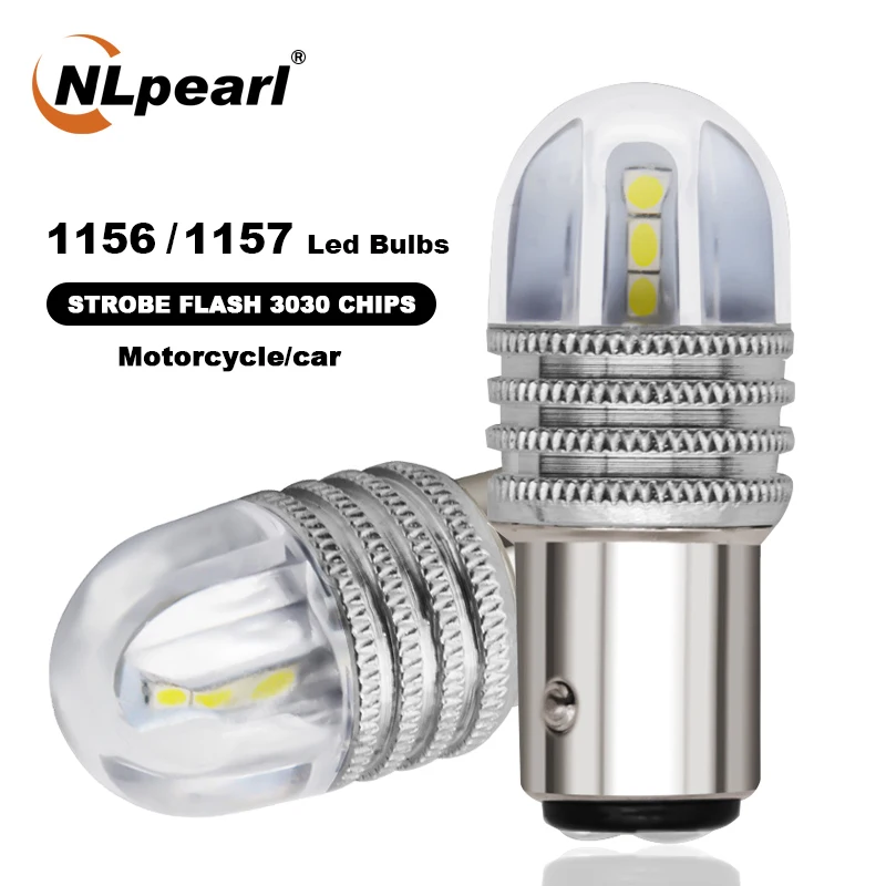 

NLpearl 2X Signal Lamp P21W Ba15s 1156 Bau15s Py21w Led Bulb 3030 SMD BAY15D P21/5W Led 1157 Strobe Flash Car Turn Brake Light