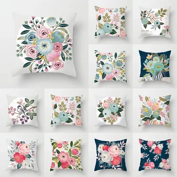 

Pillow case 45*45CM Idyllic Flower Pillowcase Home Sofa Pillow Cushion Cover Decorative Pillowcase