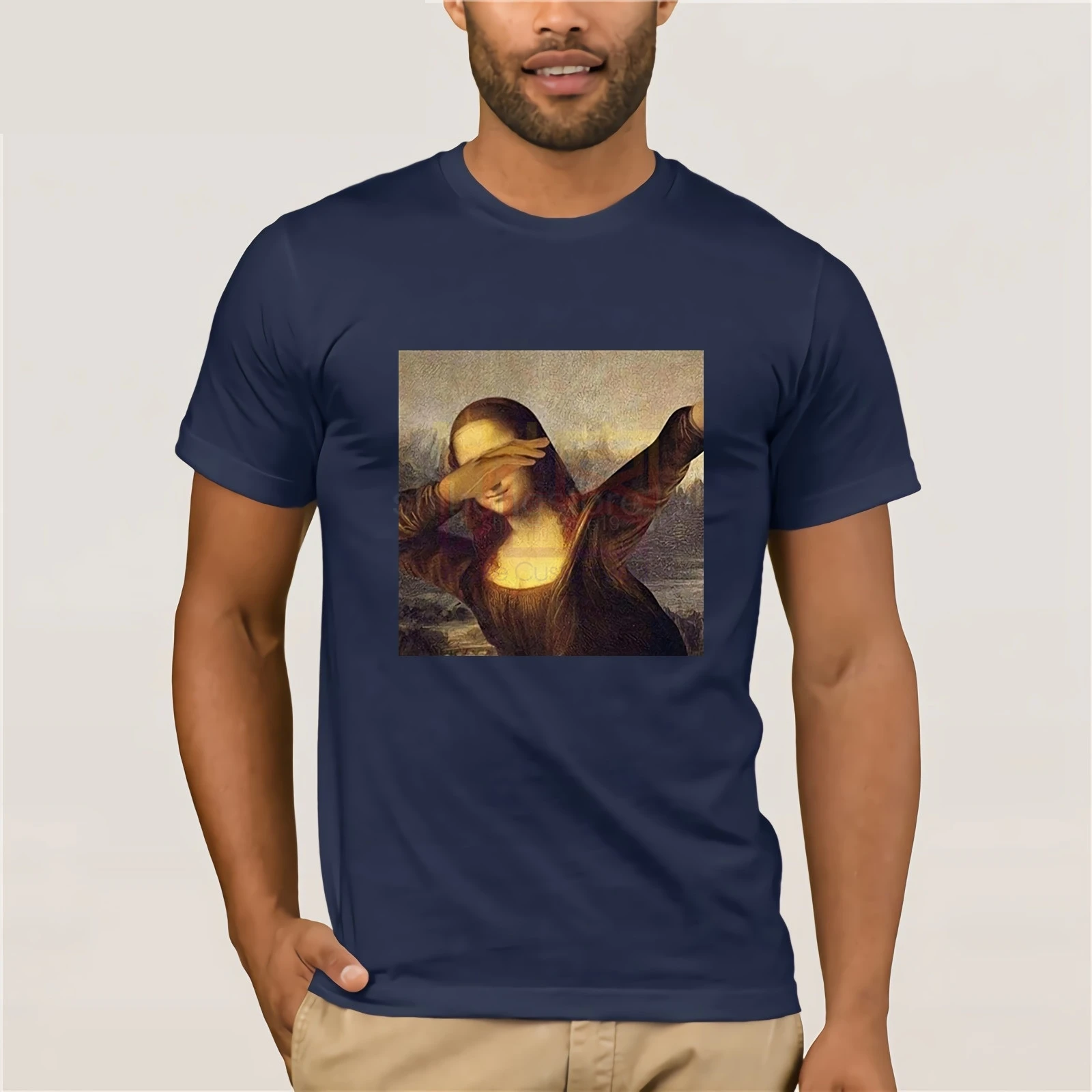 

Mona Lisa Dabbing Dab Funny T Shirt Clothes Popular T-Shirt Crewneck 100% Cotton Tee O Neck Cotton Tees Tops