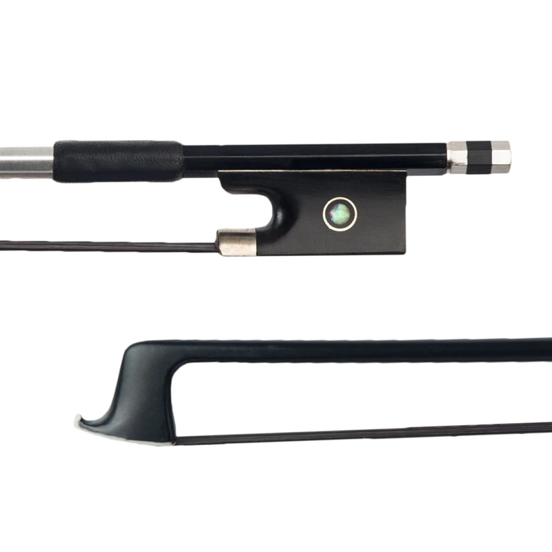 Carbon Fiber Violin Bow for 4/4 Full Size Violin/Fiddle with Ebony Frog Black Horsehair Paris Eyes