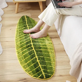 

Kitchen Carpet Doormat Living Room Rug Anti-Slip Floor Mats Balcony Floor Mat Leaf Shap Home Decor Absorbent Mat Rugs and Carpet