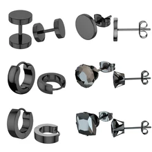 Унисекс нержавеющая сталь ухо шпильки для пирсинга 20 г/18 г серьги для женщин и мужчин Панк Готическая штанга для пирсинга Спираль пирсинг для пупка черные кольца